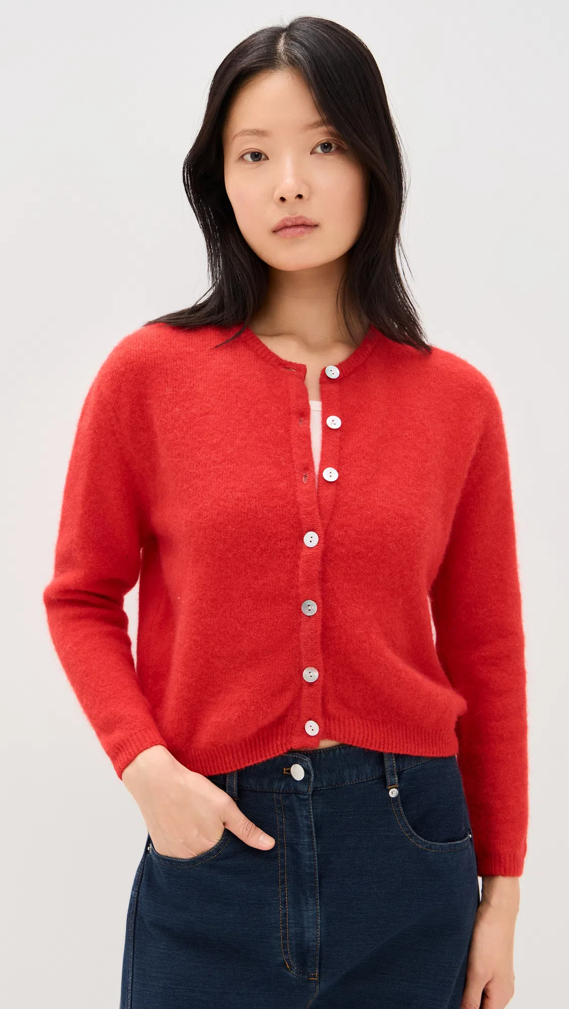 MADEWELL Contrast-stitch Shift Mini Dress In Linen Bright Flame