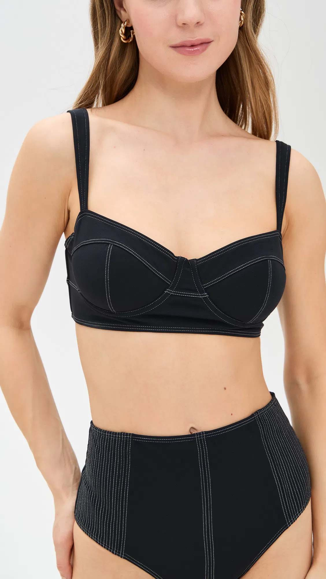 ULLA JOHNSON Ravello Bikini Top In Black