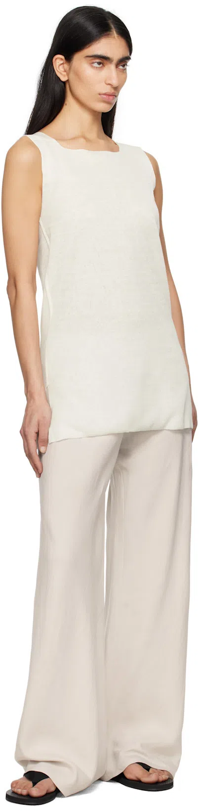THE ROW Misty Long Ribbed-knit Cotton Tank Top In White