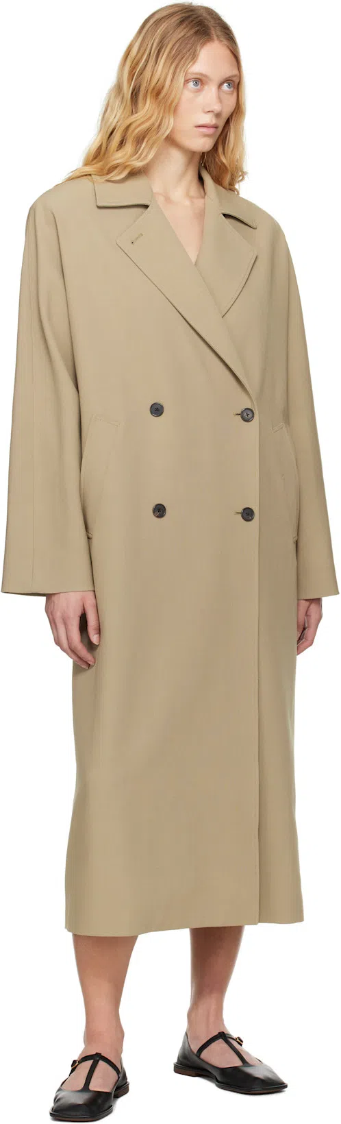 THE ROW Pointed T-strap Flat Shoes In Smooth Lamb Leather In White