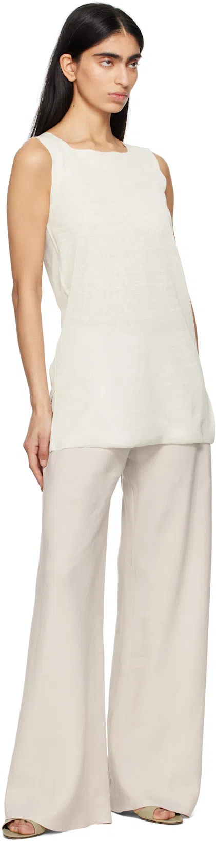 THE ROW Misty Long Ribbed-knit Cotton Tank Top In White