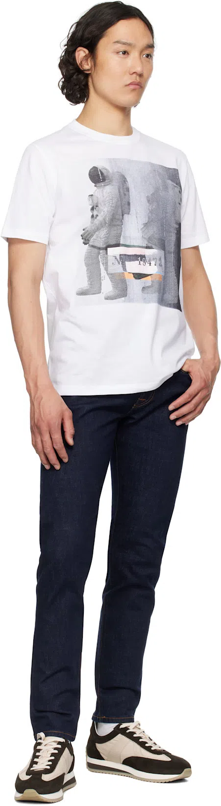 PS BY PAUL SMITH Ps Paul Smith Ps Austronaut Cotton T-shirt In White