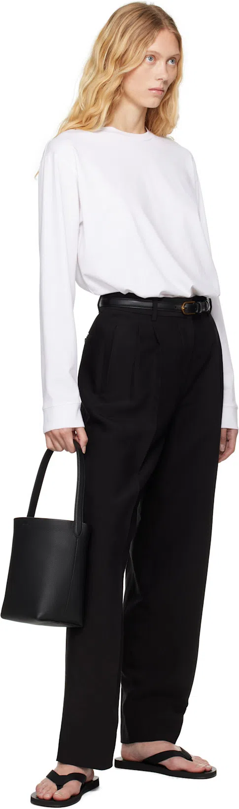 THE ROW Pipa Wide-leg Tailored Trousers In Black