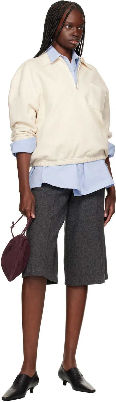 TOTÊME Toteme The Block Heel Croc Embossed Loafer In Dark Brown