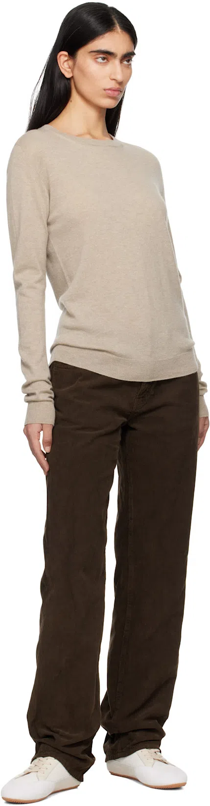 THE ROW Carlyl Corduroy Straight-leg Pants In Dark Coffee