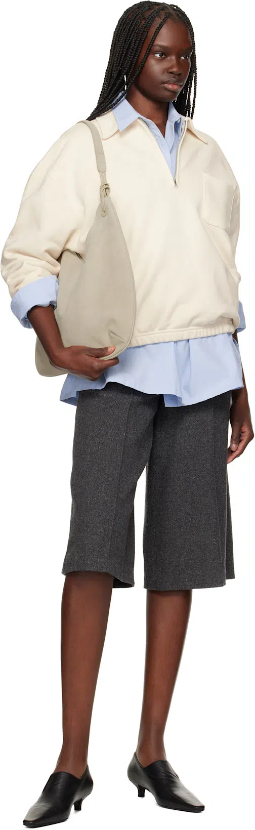 TOTÊME Toteme The Block Heel Croc Embossed Loafer In Dark Brown