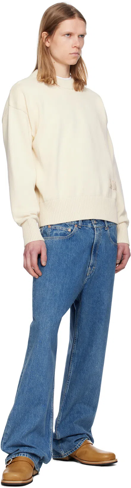 AMI ALEXANDRE MATTIUSSI Ami Paris Ami De Coeur White Oversize T Shirt