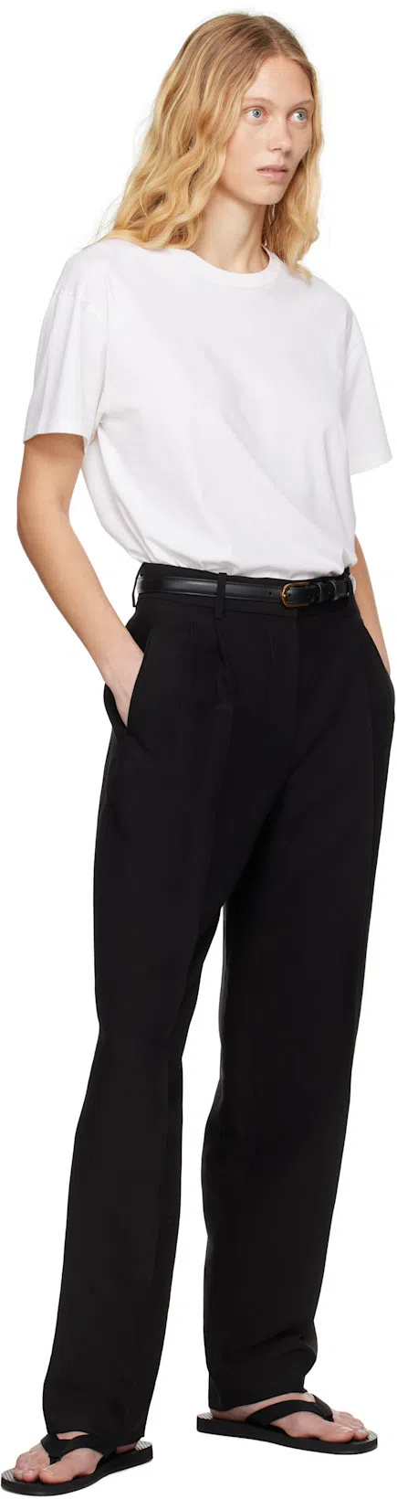 THE ROW Pipa Wide-leg Tailored Trousers In Black