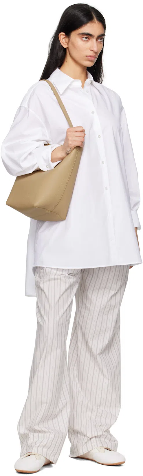 THE ROW Hypnosta Trousers In White With Stripes