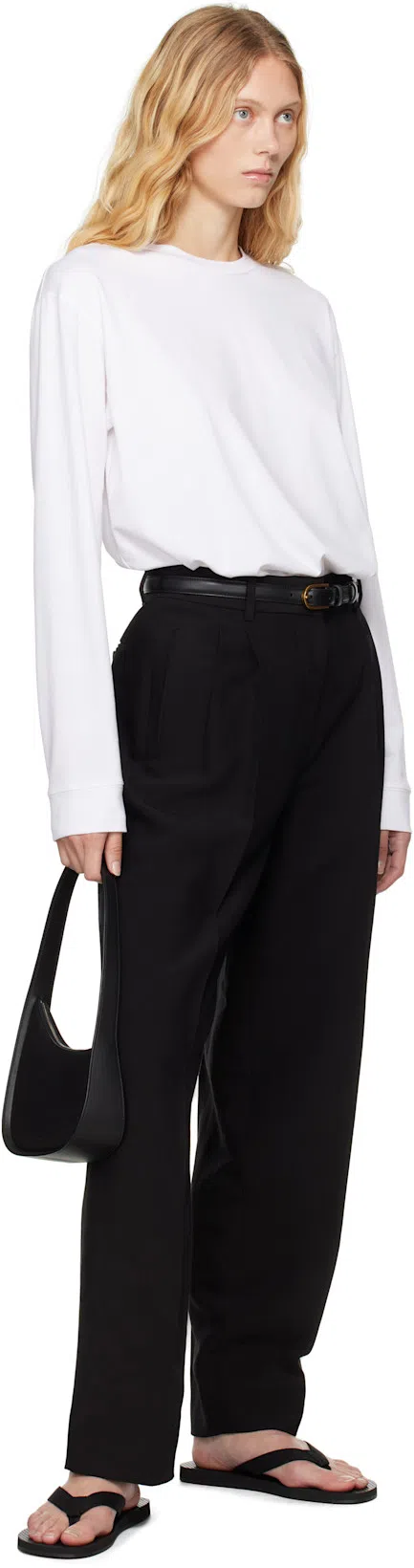 THE ROW Pipa Wide-leg Tailored Trousers In Black