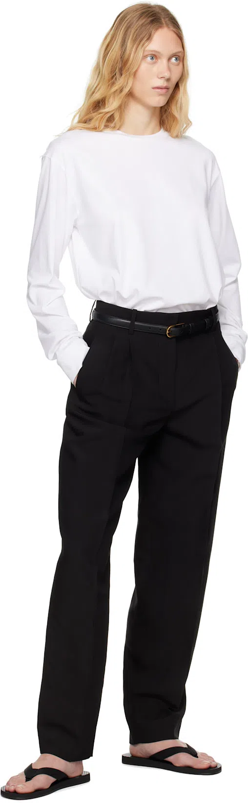 THE ROW Pipa Wide-leg Tailored Trousers In Black