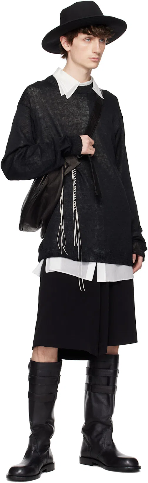 YOHJI YAMAMOTO Camicia Oversize In Cellulosa Bianca  Uomo In White