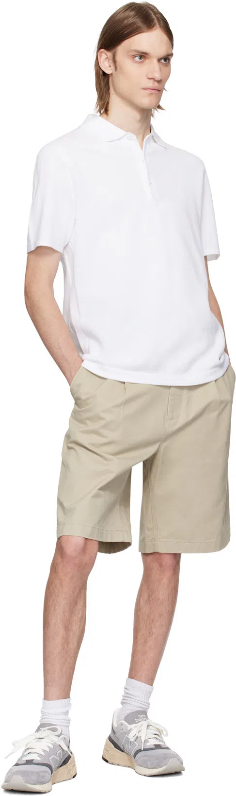 REIGNING CHAMP White Supima Pique Ace Polo In 100 White