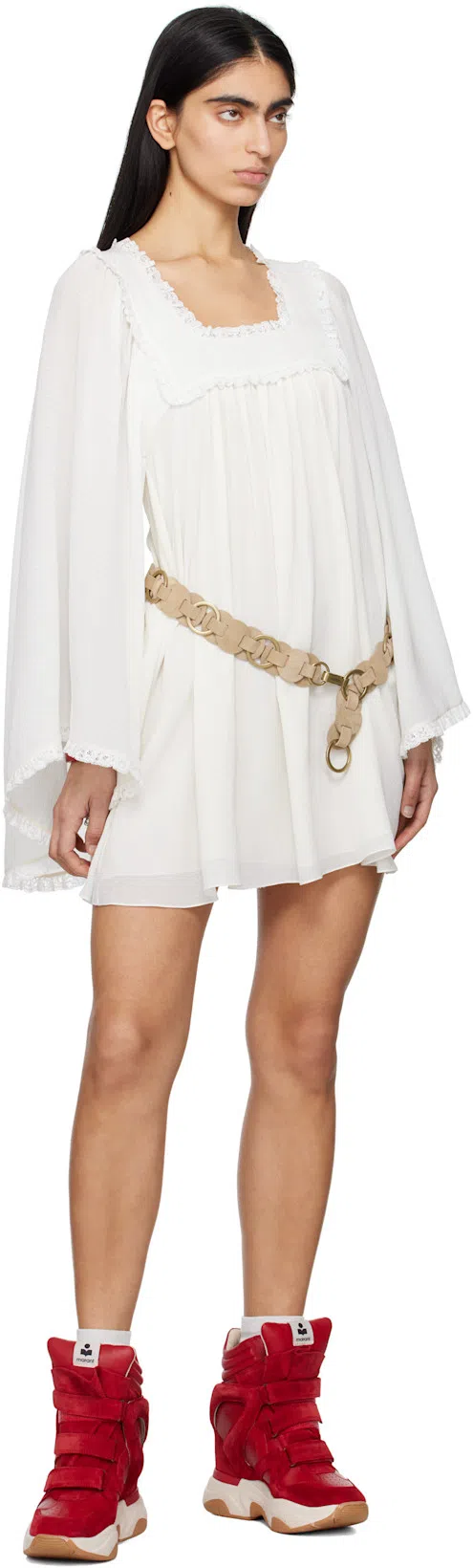 CHLOÉ Silk Organza Top In White