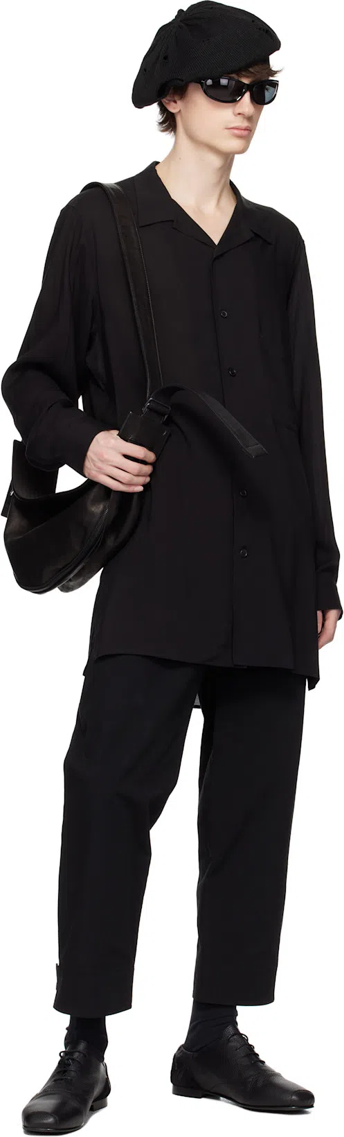 YOHJI YAMAMOTO Black Printed Trousers