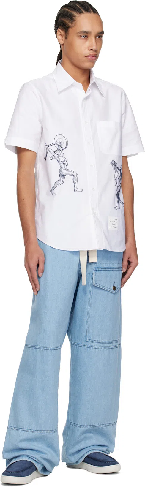 LANVIN Suede Slipper Navy Blue Color In Blue Navy