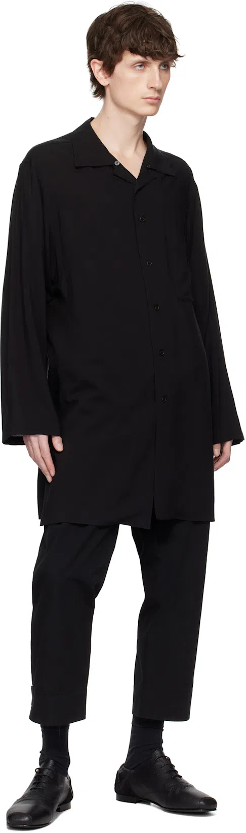 YOHJI YAMAMOTO Black Printed Trousers