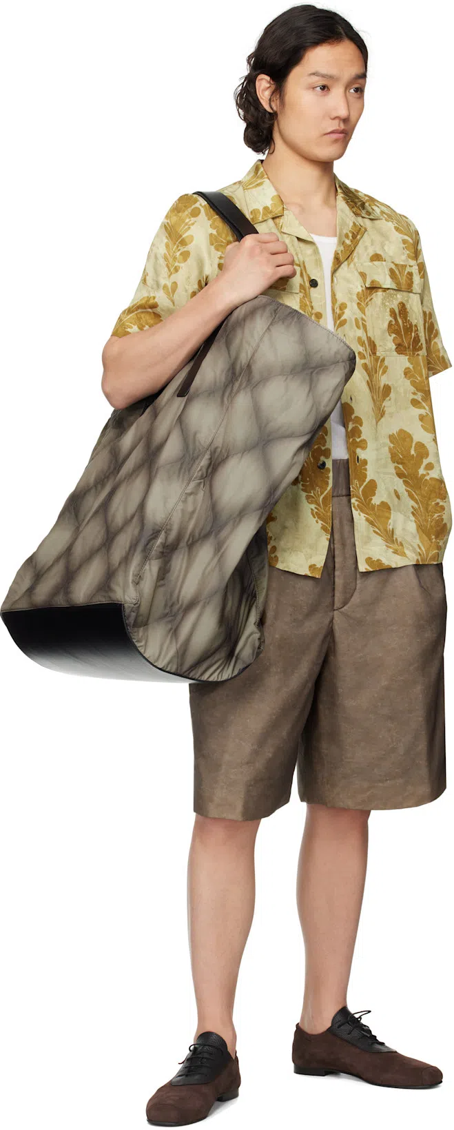 DRIES VAN NOTEN Khaki Canvas Tote In 901 Anthracite