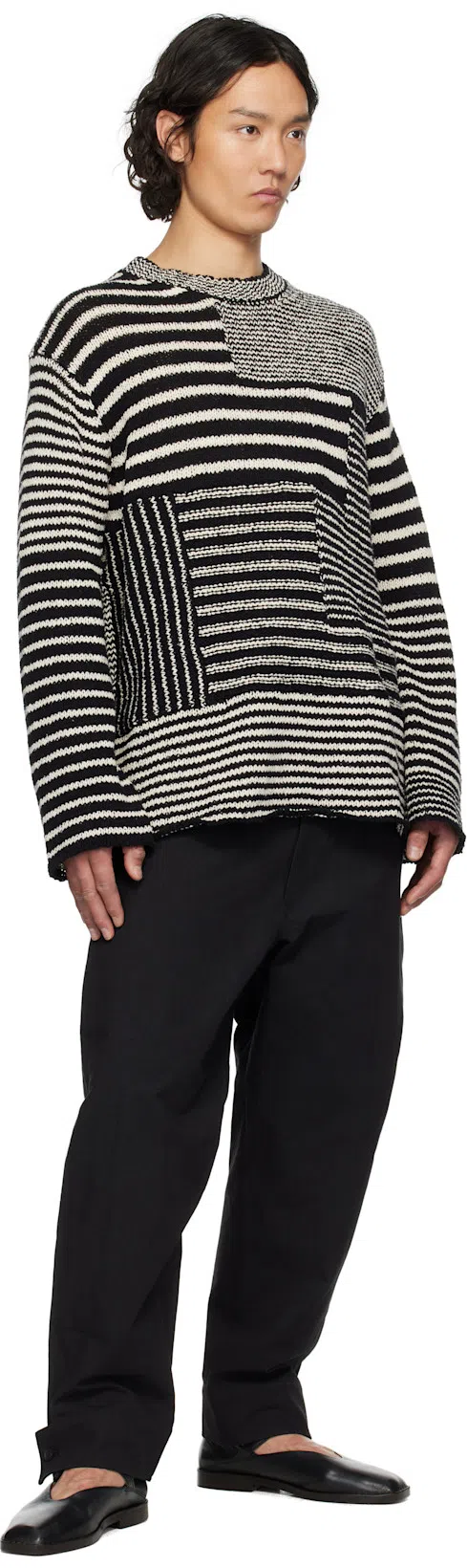 YOHJI YAMAMOTO Black Printed Trousers