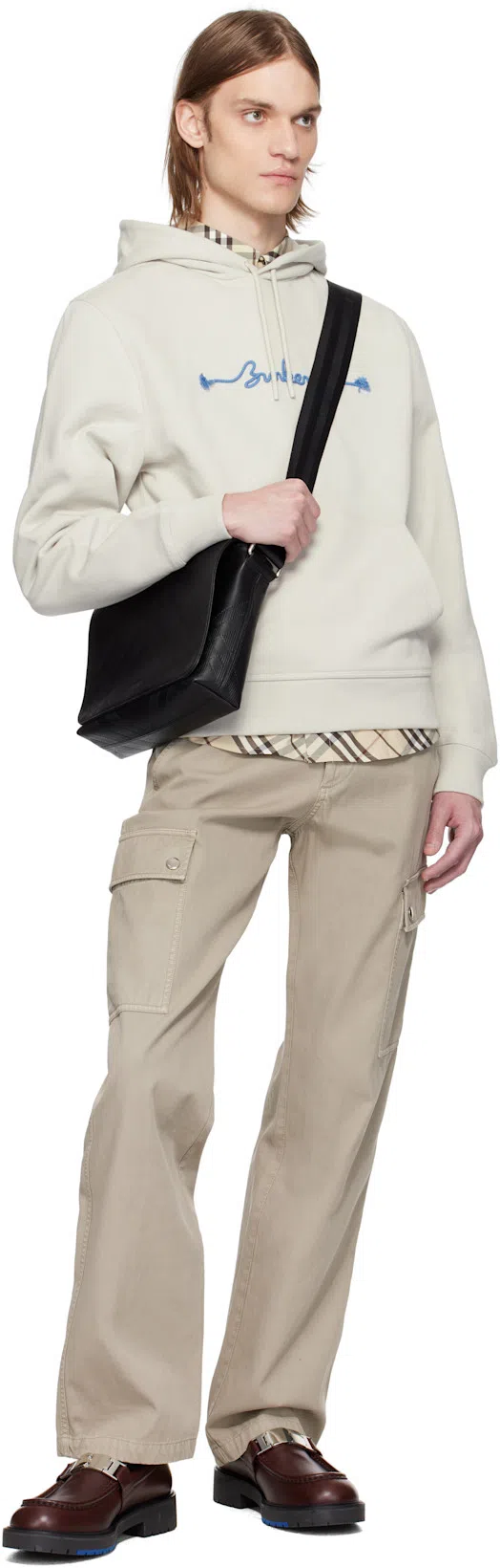 BURBERRY Straight-leg Garment-dyed Cotton-twill Cargo Trousers In Heron