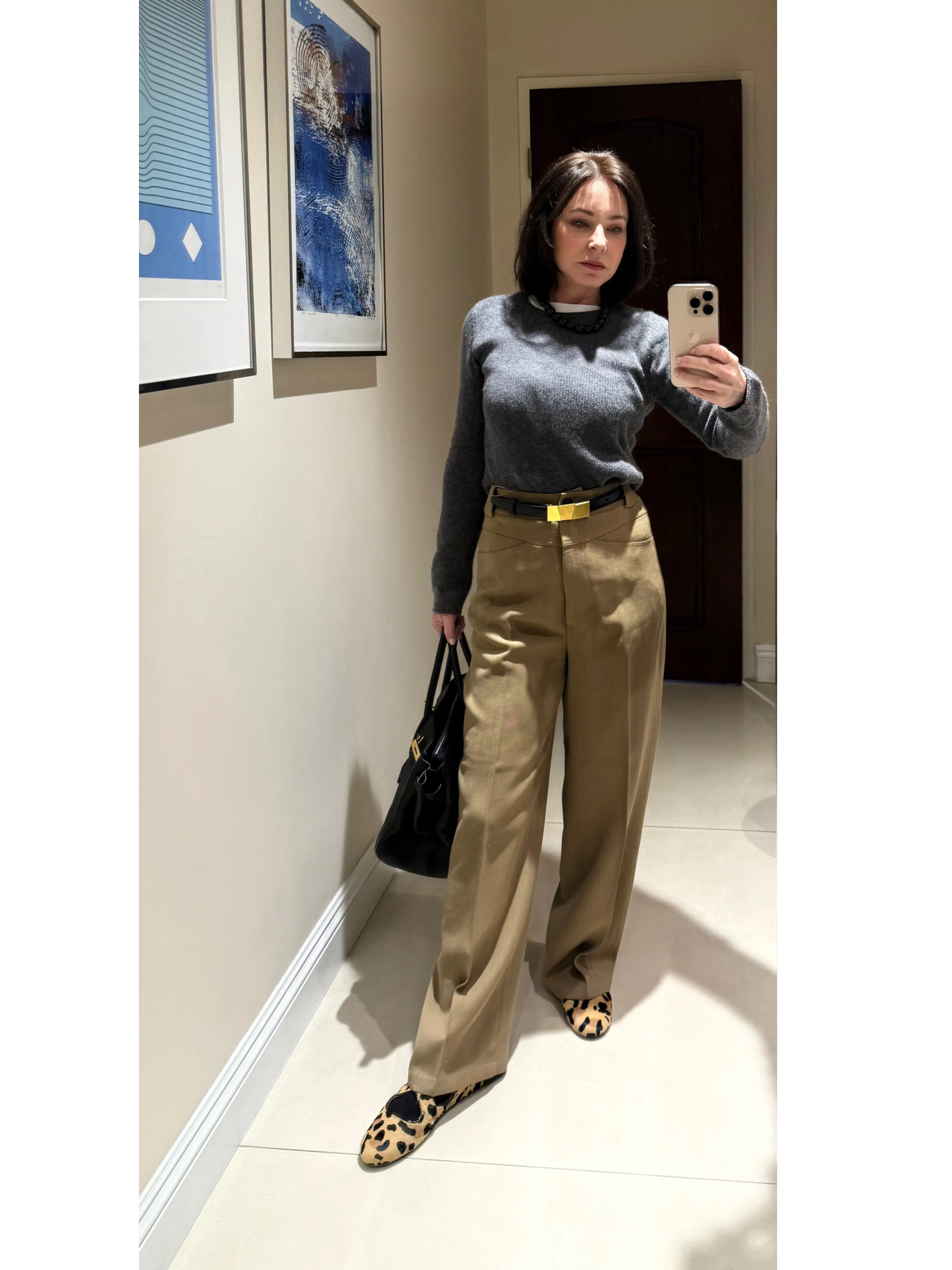 KHAITE Axel Leather Belt In Black