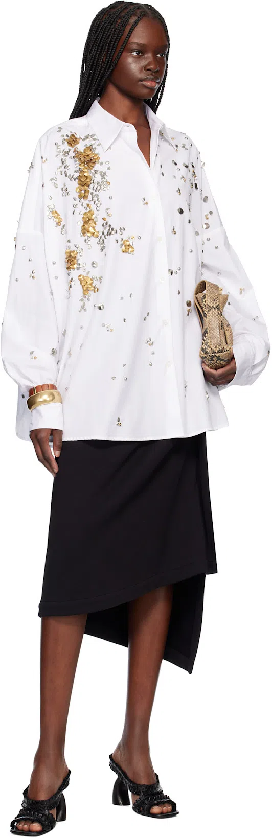 DRIES VAN NOTEN Black Skirt With Draping