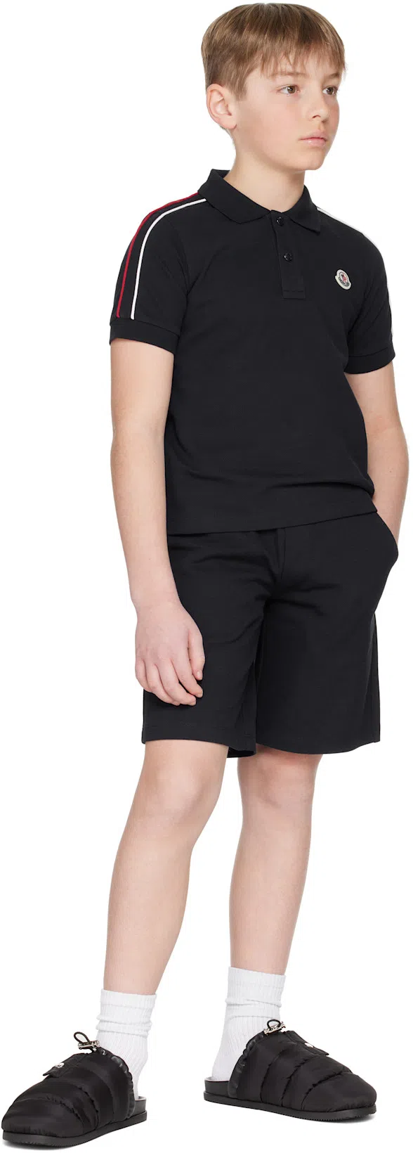 MONCLER Mon Pocket Padded Black Mules In Multi