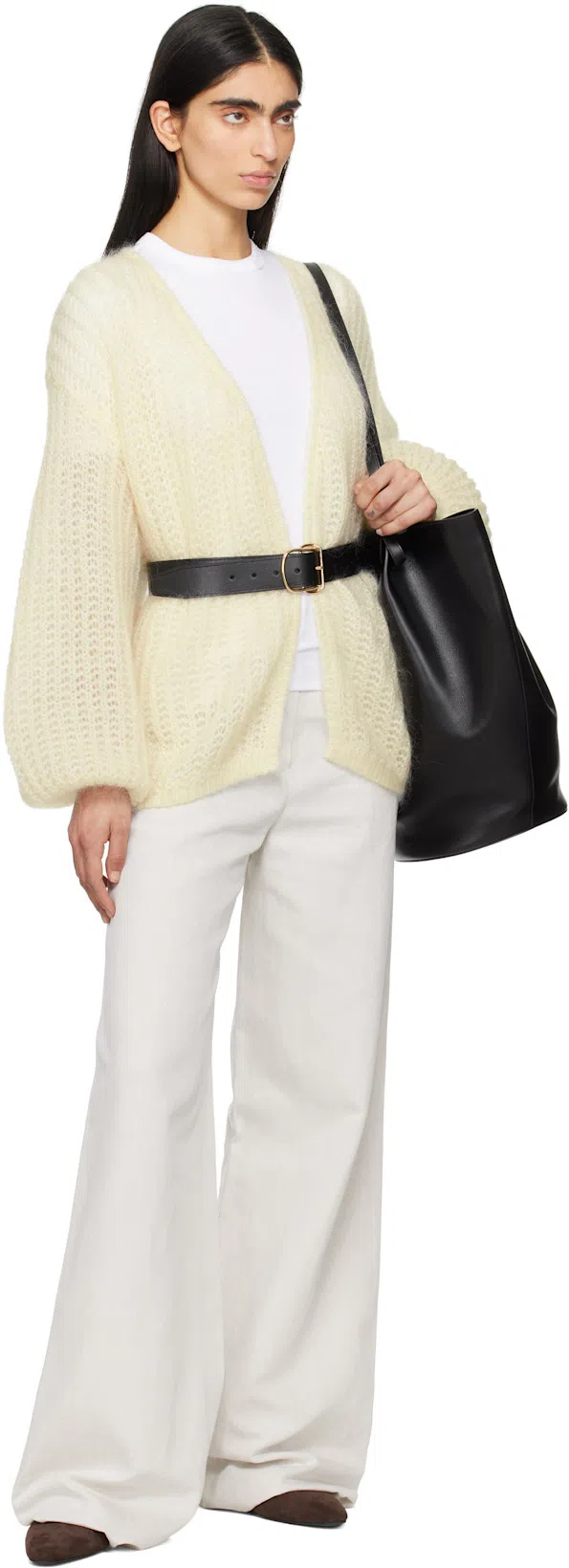 TOTÊME Brown Suede T-strap Ballerina Flats In Pepper 273