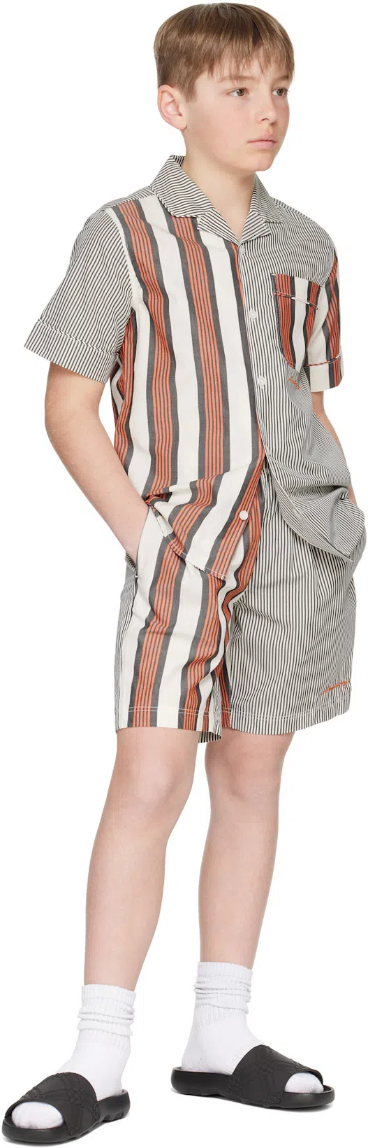 BURBERRY Black Embossed Check Dive Slides