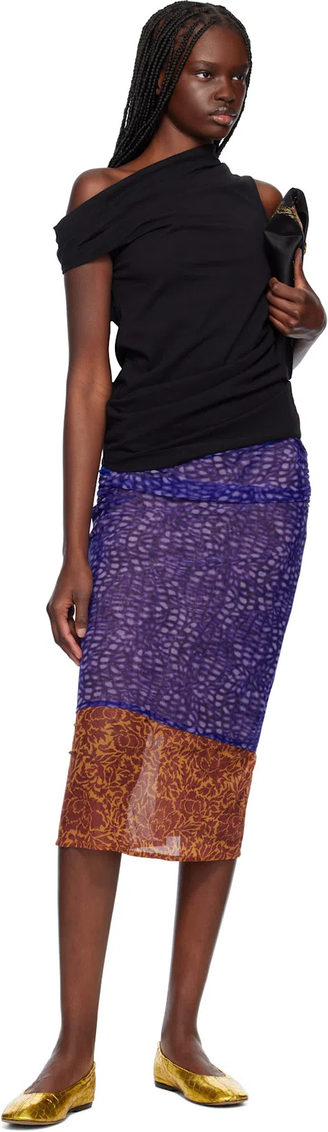 DRIES VAN NOTEN Asymmetric Sleeveless Cotton Knit Top In Black