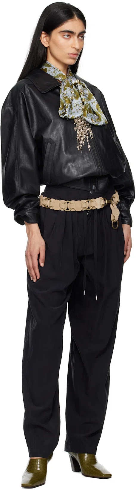 BOTTEGA VENETA Green Lewis Heels In 3310 Olive Oil