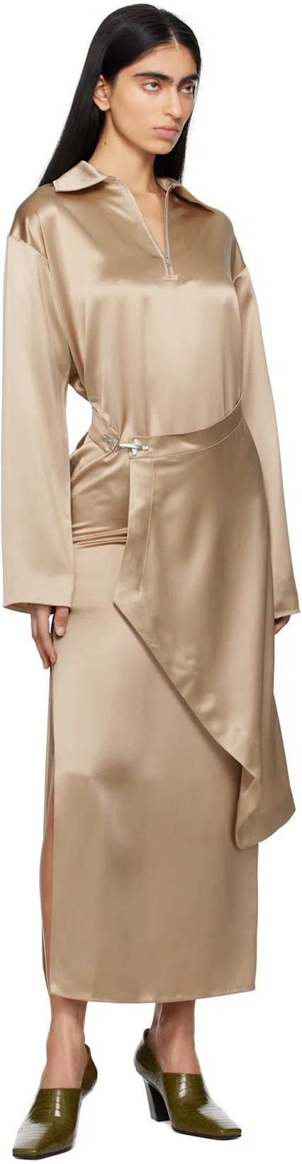 BOTTEGA VENETA Green Lewis Heels In 3310 Olive Oil