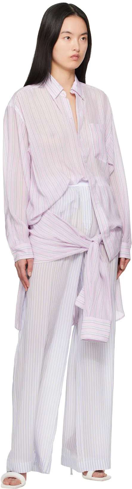 ALEXANDER WANG Embroidered Silk Pyjama Pant In Pink