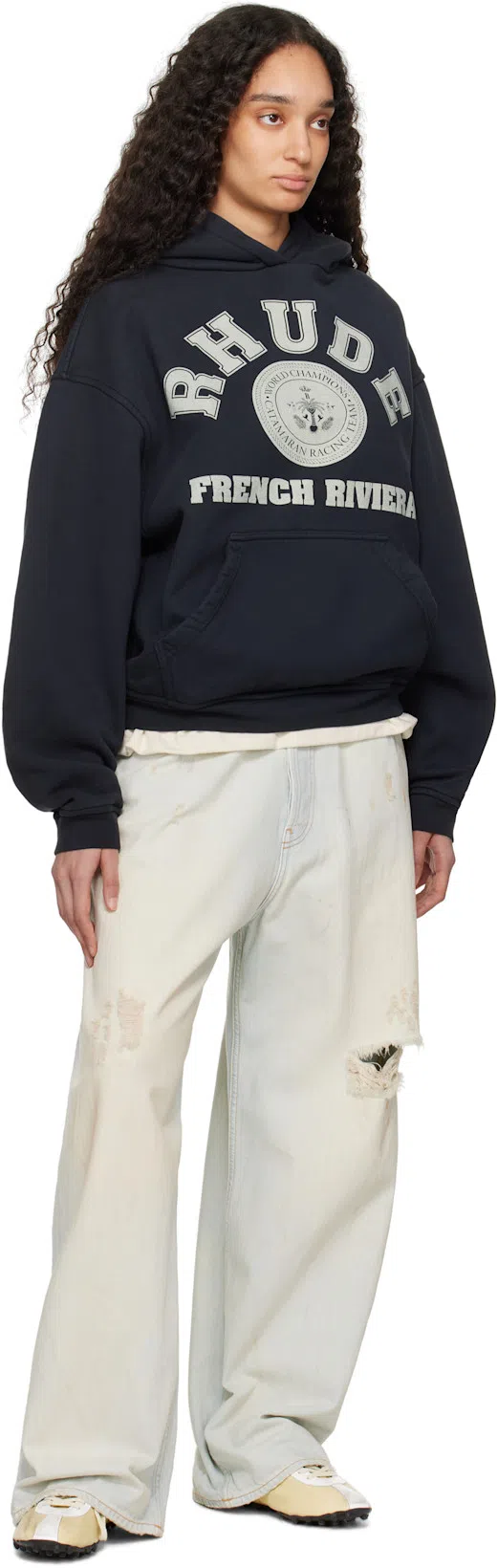 MAISON MARGIELA Leather Lace-up Trainers Featuring Suede Accents In White