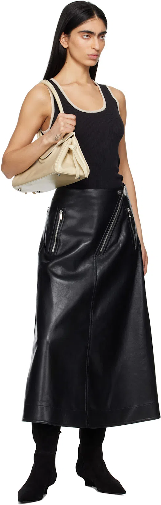 TOTÊME Black Suede Knee-high Boots With Low Heel