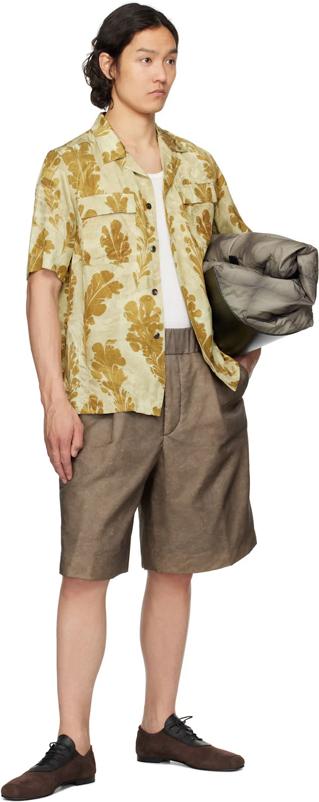 DRIES VAN NOTEN Khaki Canvas Tote In 901 Anthracite