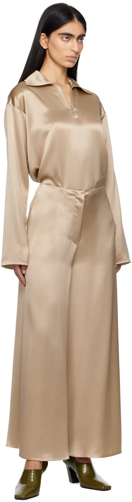 BOTTEGA VENETA Green Lewis Heels In 3310 Olive Oil