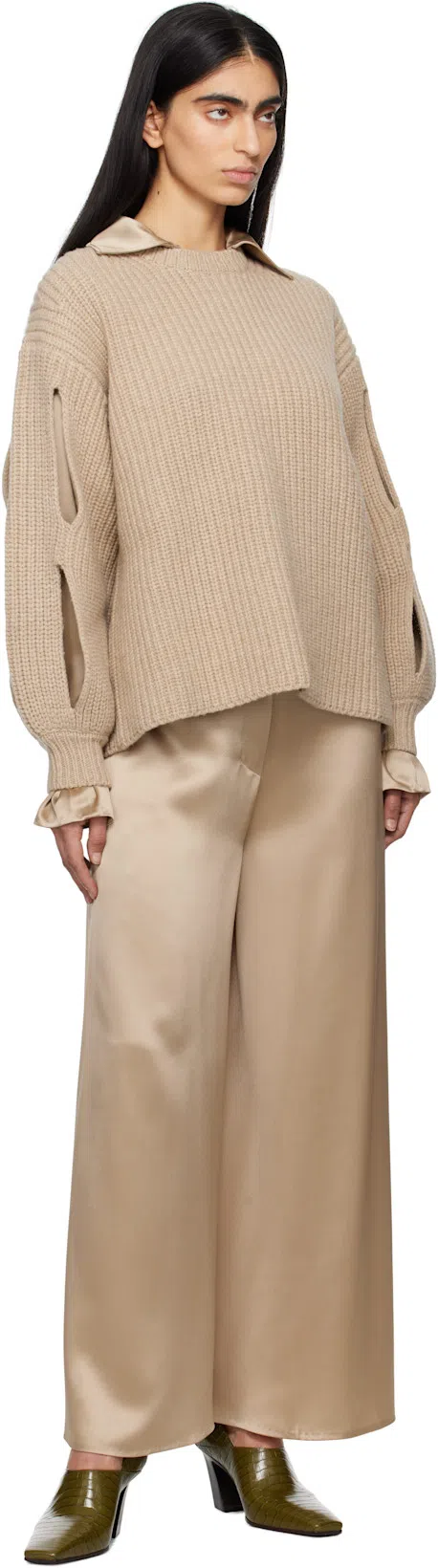 BOTTEGA VENETA Green Lewis Heels In 3310 Olive Oil