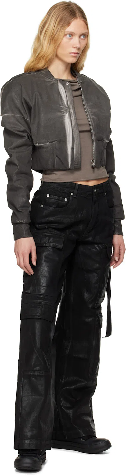 RICK OWENS DRKSHDW Hollywood Double Cargo Jeans In Black