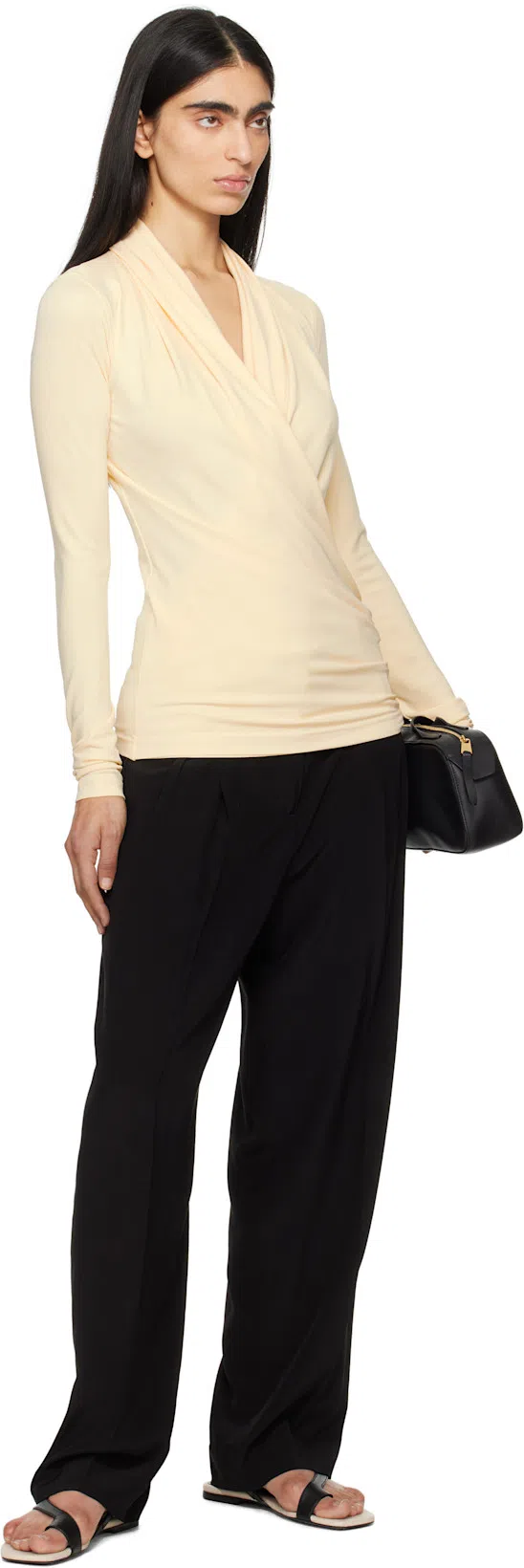 KHAITE Hold All String Small Square Bauletto Shoulder Bag Shoulder Bags Black