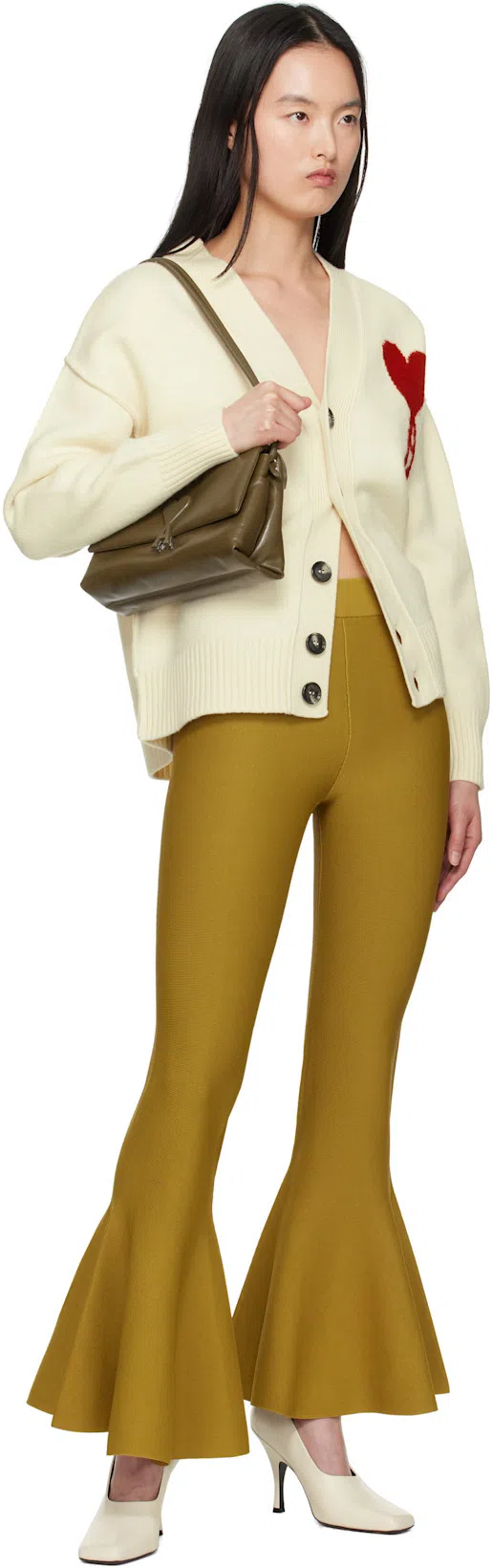 AMI ALEXANDRE MATTIUSSI Mustard Godet Short Trousers Yellow