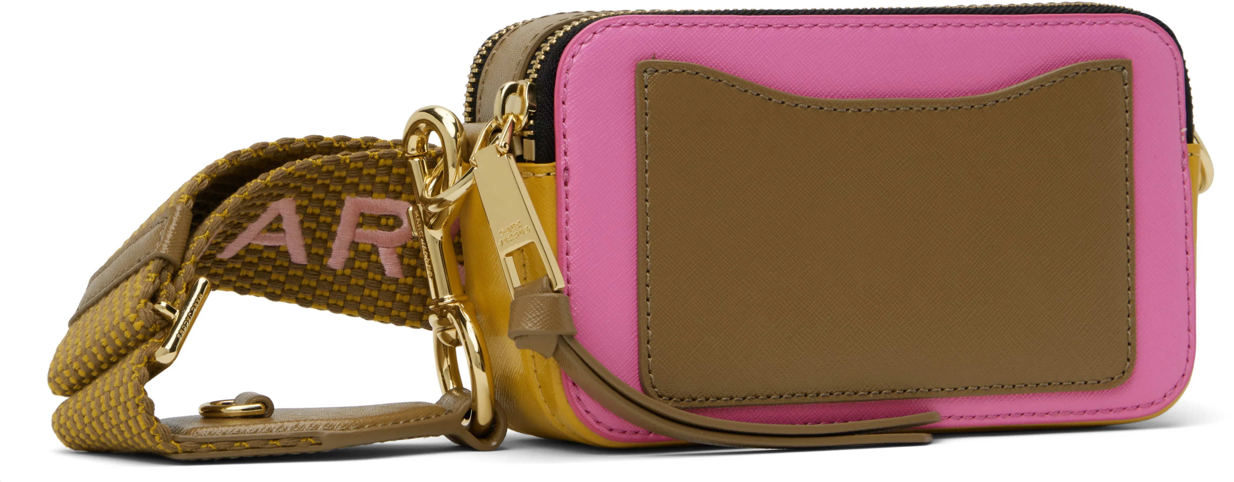MARC JACOBS The Snapshot Shoulder Bag In Rose-pink Leather