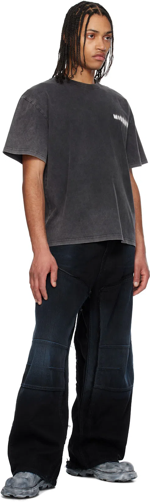 BALENCIAGA Men Blue Five Pocket Jeans With Faded Effect In Denim Man