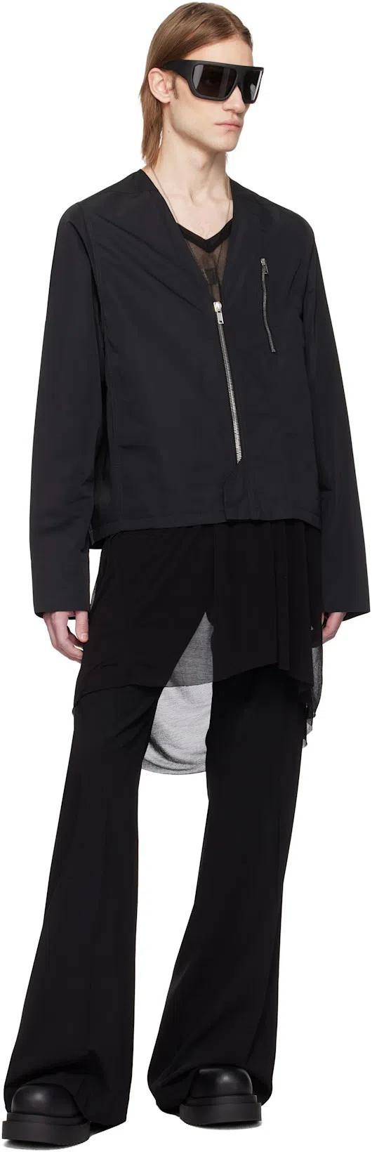 RICK OWENS Chunky Sole Ankle Boots With Elastic Panels In Black