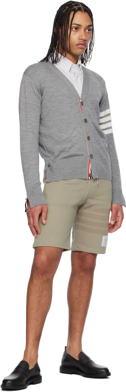 THOM BROWNE Grained Leather Penny Loafers In Black