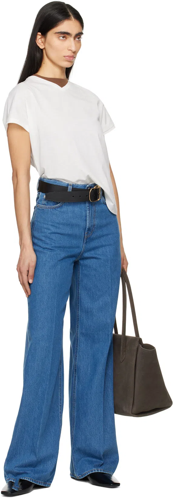 THE ROW Tori Cotton-jersey T-shirt In Neutral