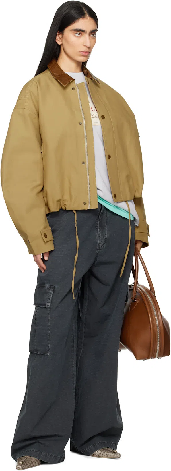 ACNE STUDIOS Brown Bowlina Shoulder Bag In 295 Cognac Brown