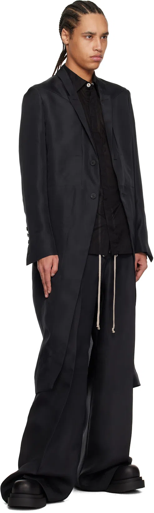 RICK OWENS Chunky Sole Ankle Boots With Elastic Panels In Black