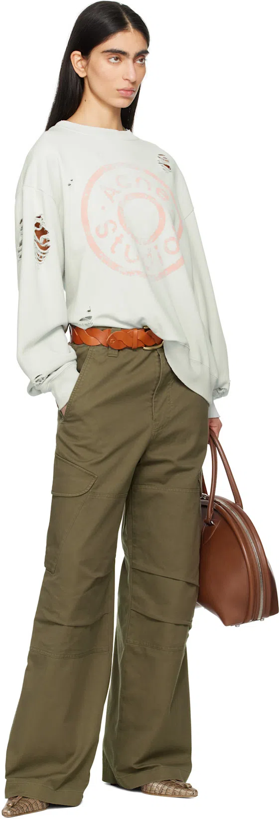 ACNE STUDIOS Brown Bowlina Shoulder Bag In 295 Cognac Brown