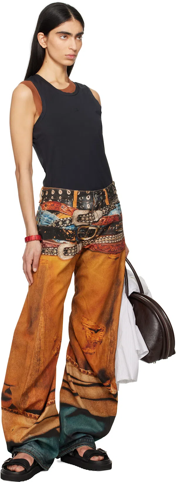 ACNE STUDIOS 30mm Leather Buckle Strap Sandals In Black